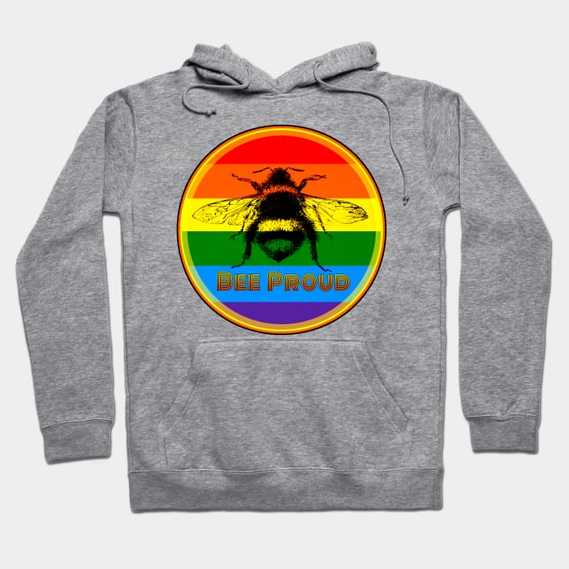 BEE PROUD. Celebrate Manchester Pride with this rainbow coloured bee design Hoodie by Off the Page